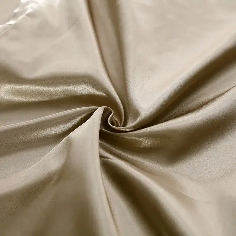 Luxury golden satin duvet cover bedroom bedding set