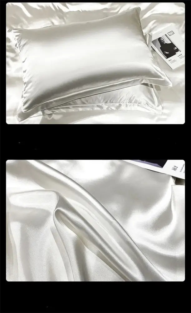 Luxury emerald green satin bedding set with fitted sheet bedroom