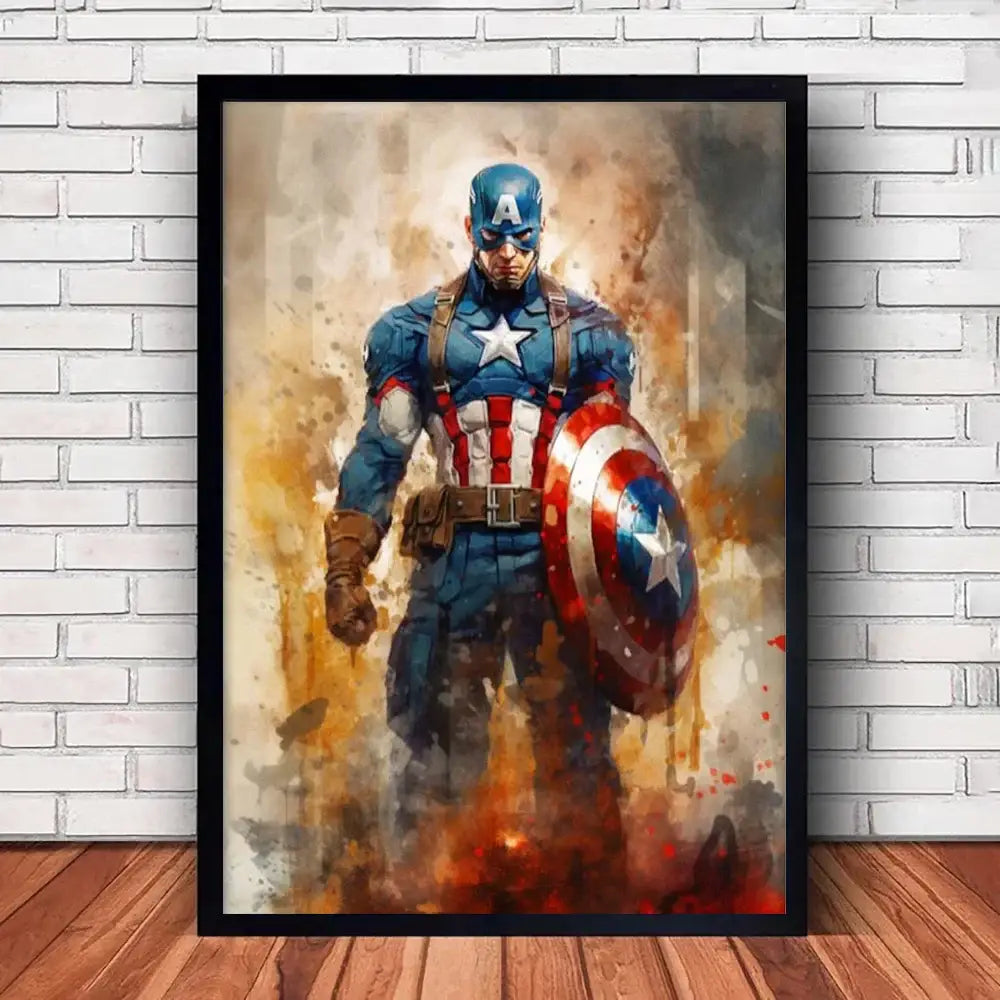 Vibrant stylized superhero canvas wall art for kids bedroom
