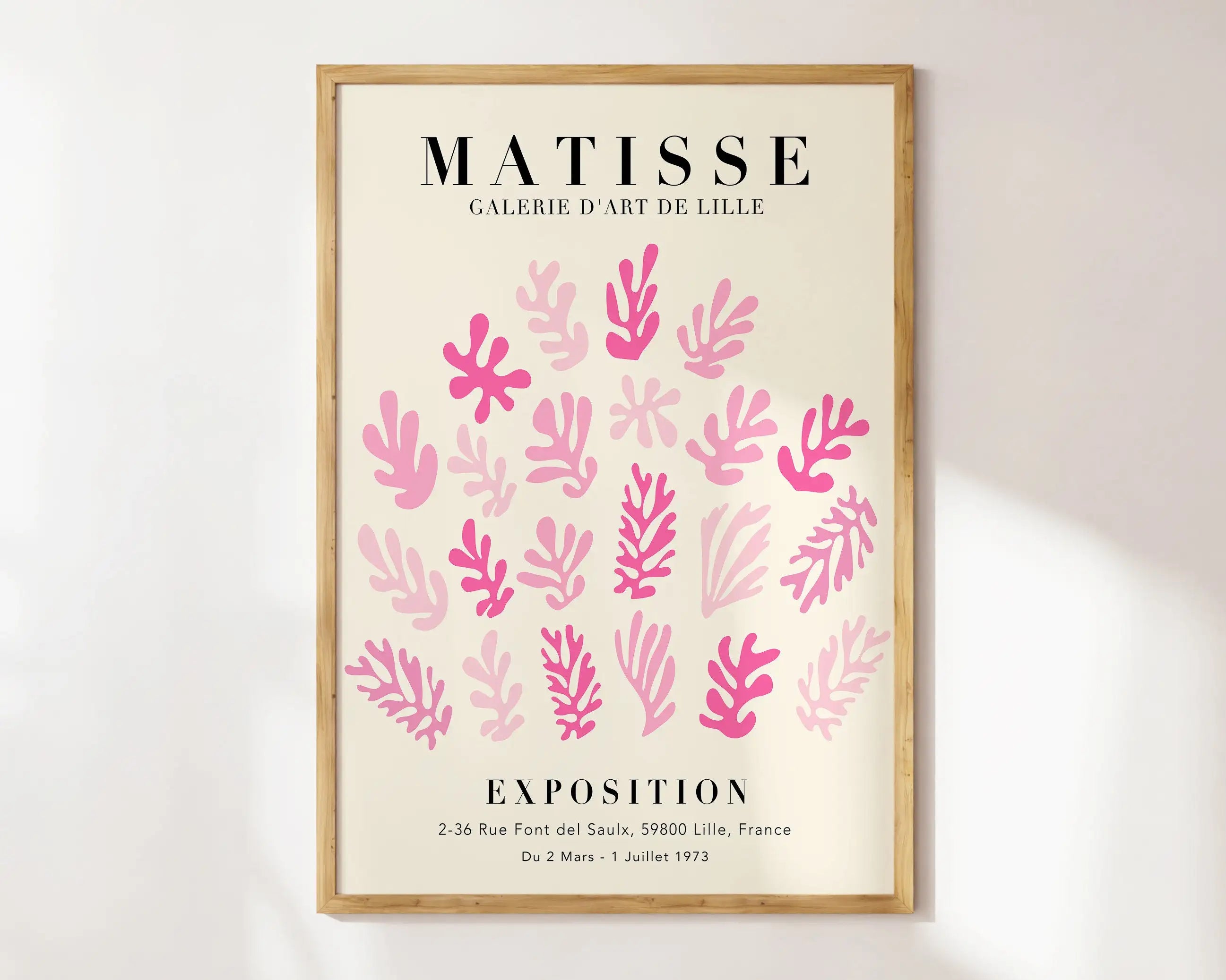 Matisse botanical flower poster orange & pink framed living room art