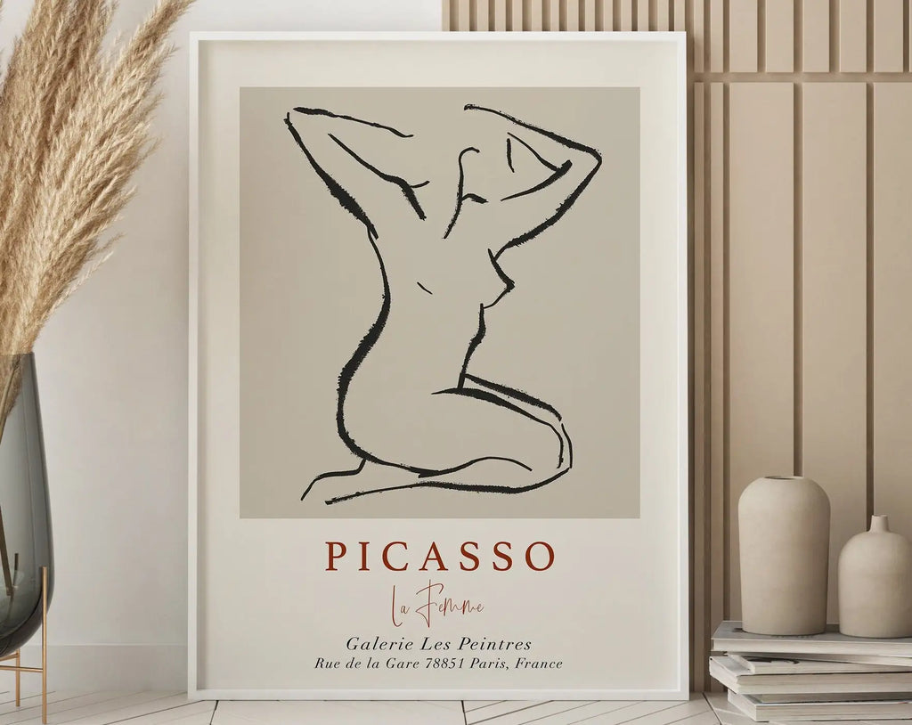 Matisse botanical flower poster orange & pink framed living room art