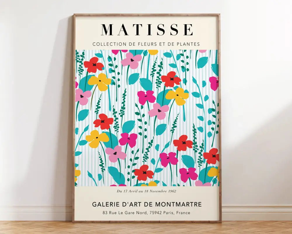 Matisse floral art pink seaweed framed poster bedroom wall decor