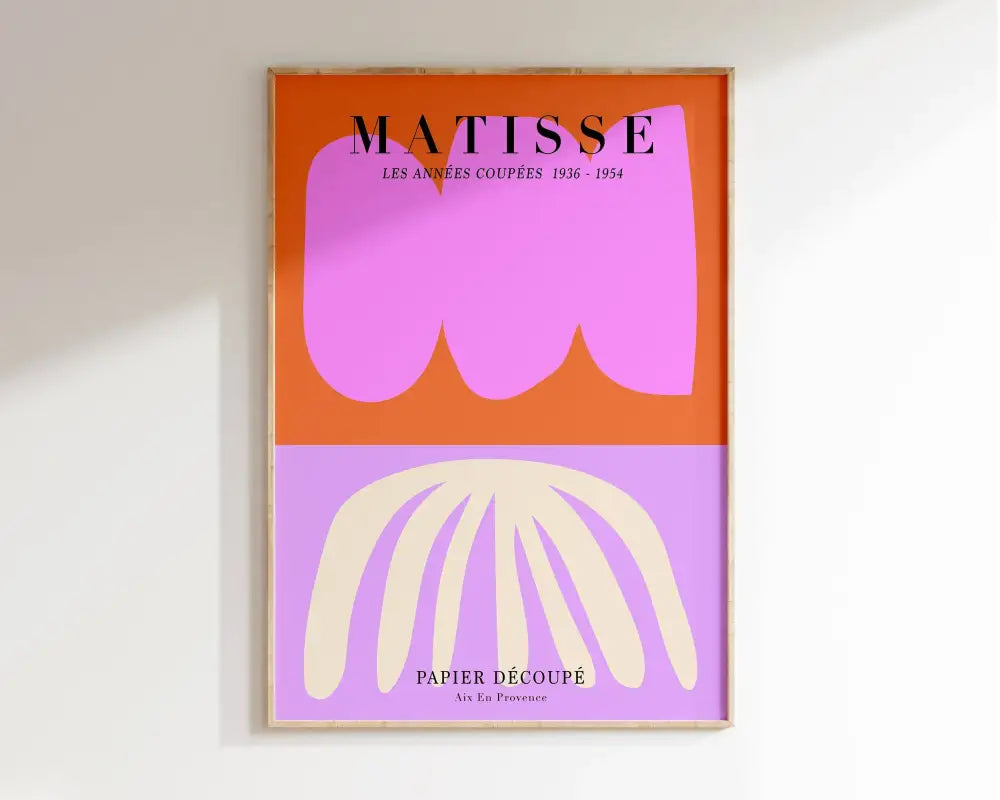 Minimalist matisse floral art print beige & black living room decor