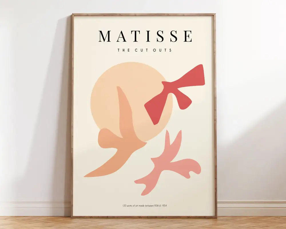 Matisse floral art pink seaweed framed poster bedroom wall decor