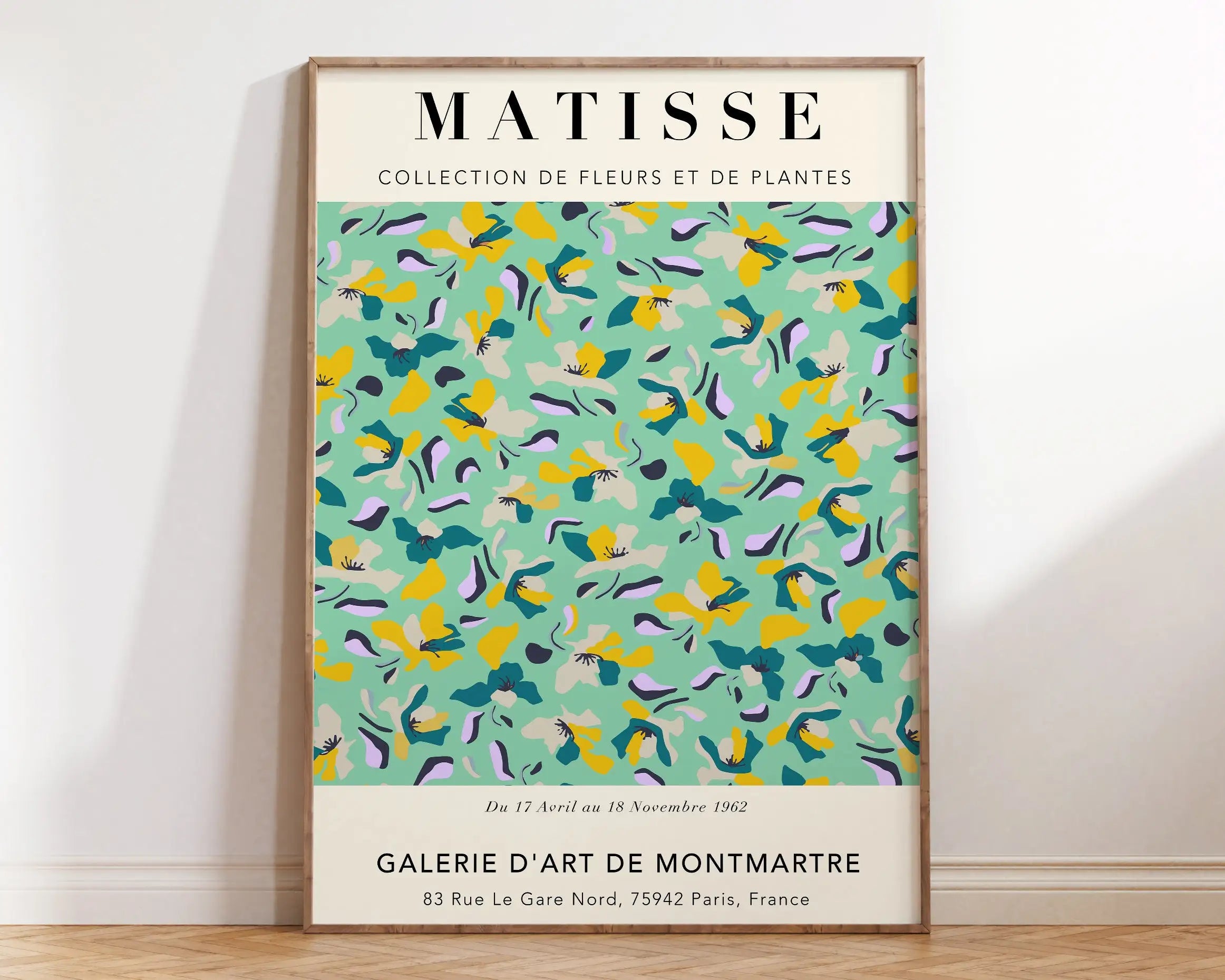 Matisse floral prints pink & orange framed wall art living room