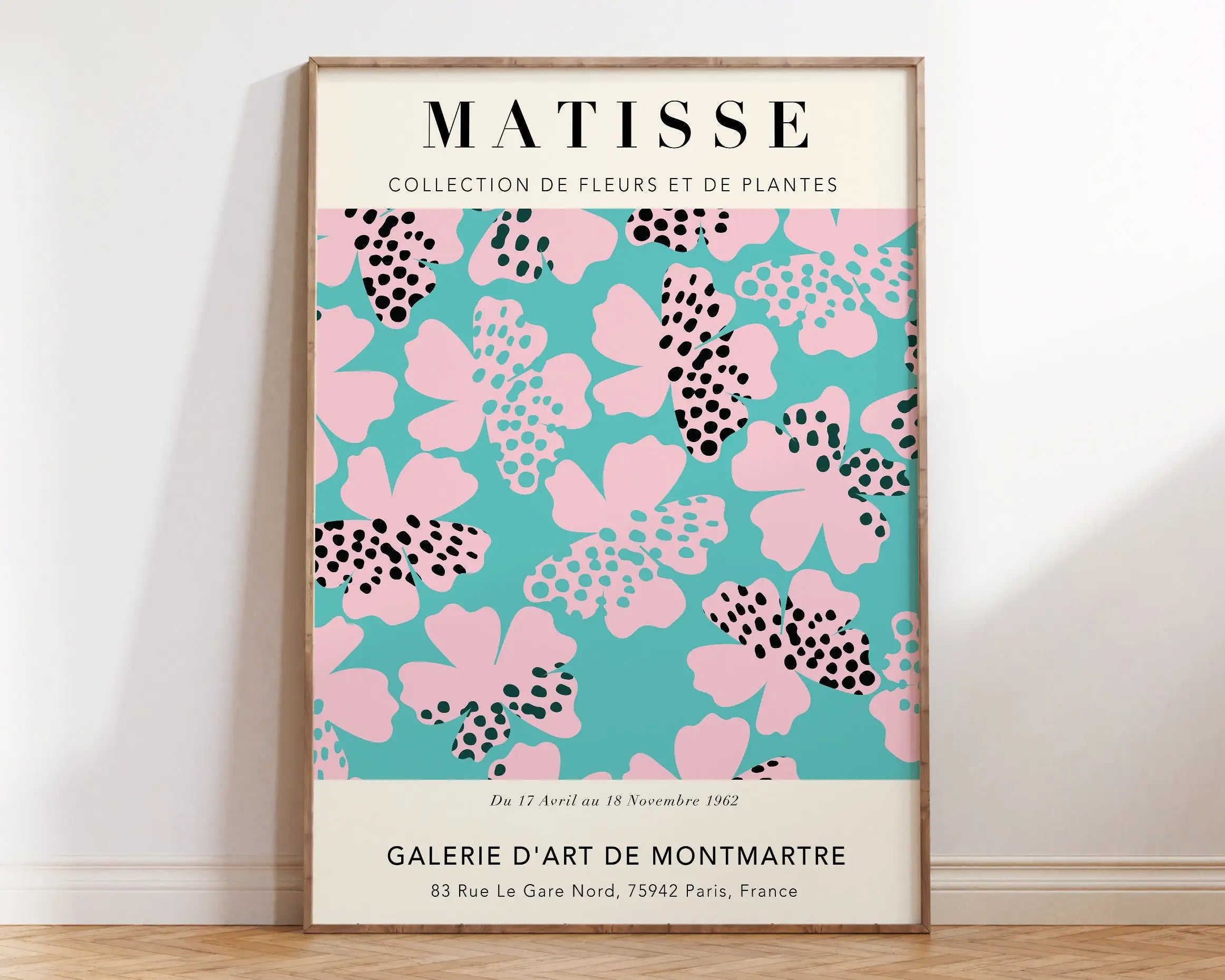 Matisse floral prints pink & orange framed wall art living room