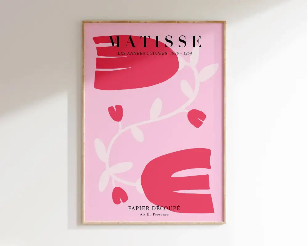 Matisse flower market pink & orange abstract flowers living room art