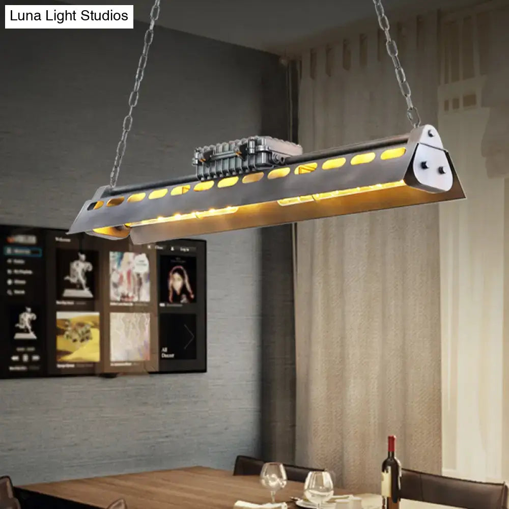 Industrial triangular metal island lighting fixture kitchen pendant