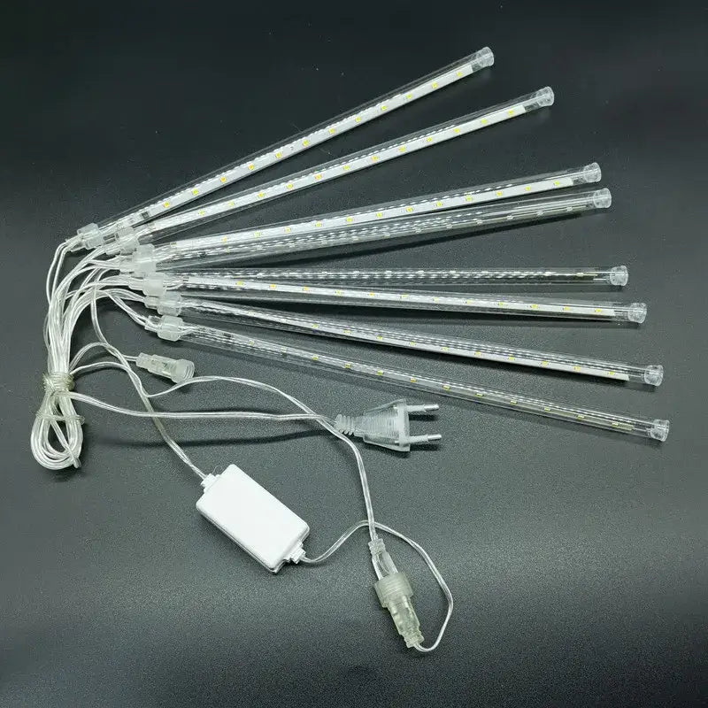 White meteor shower led string lights outdoor garden decor