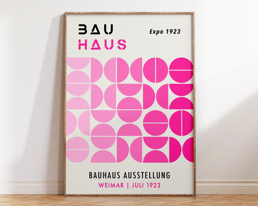 Mid century bauhaus geometric canvas print living room art