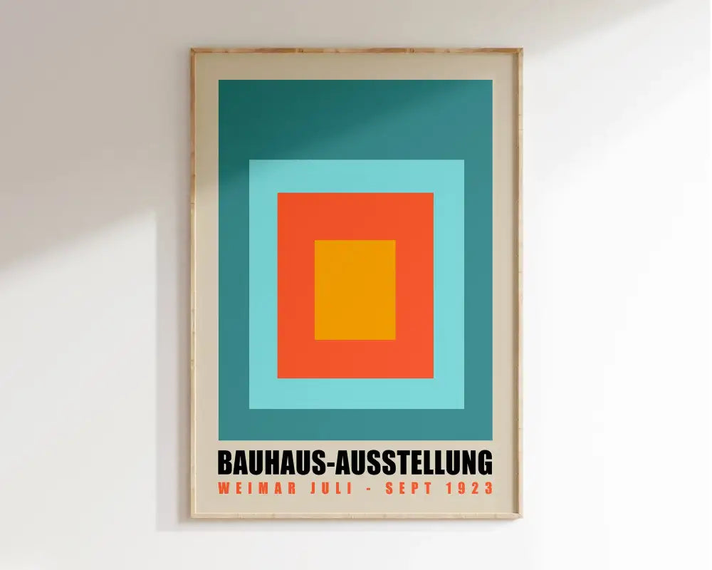 Mid century modern pink & orange geometric canvas wall art living room
