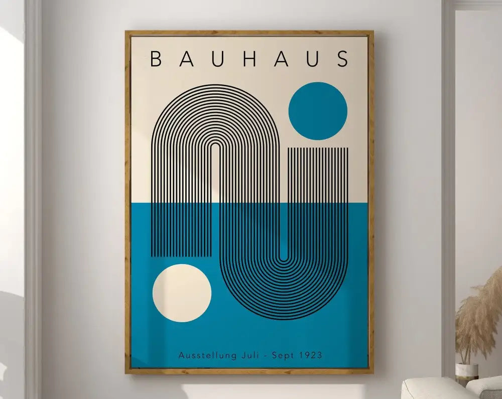 Mid century modern pink & orange geometric canvas wall art living room