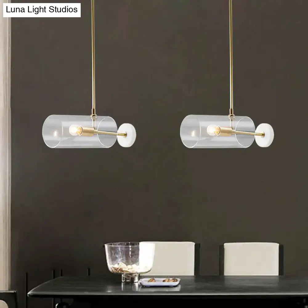 Modern brass pendant light with glass shade for dining table e12 e14