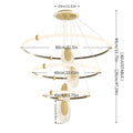 Modern gold circular led rings chandelier dining room acrylic accents