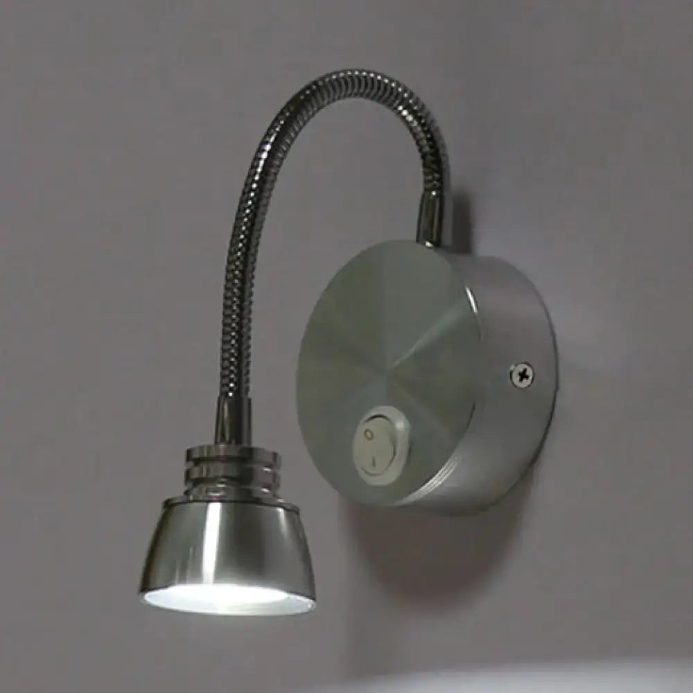 Modern chrome led wall light with adjustable arm – bedroom sconce