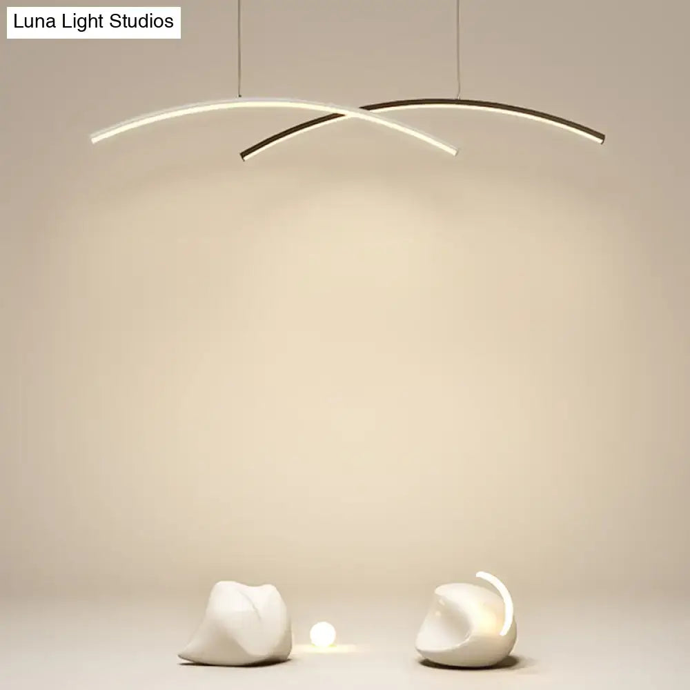 Modern black & white arc ceiling led pendant light for living room
