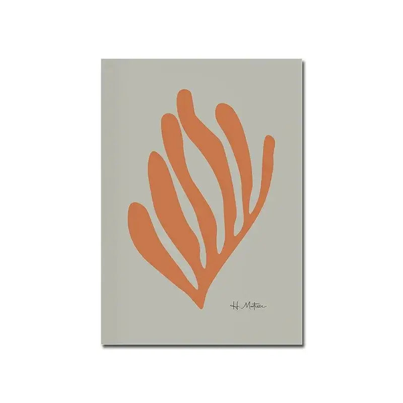 Bauhaus teal & orange abstract canvas art living room wall decor