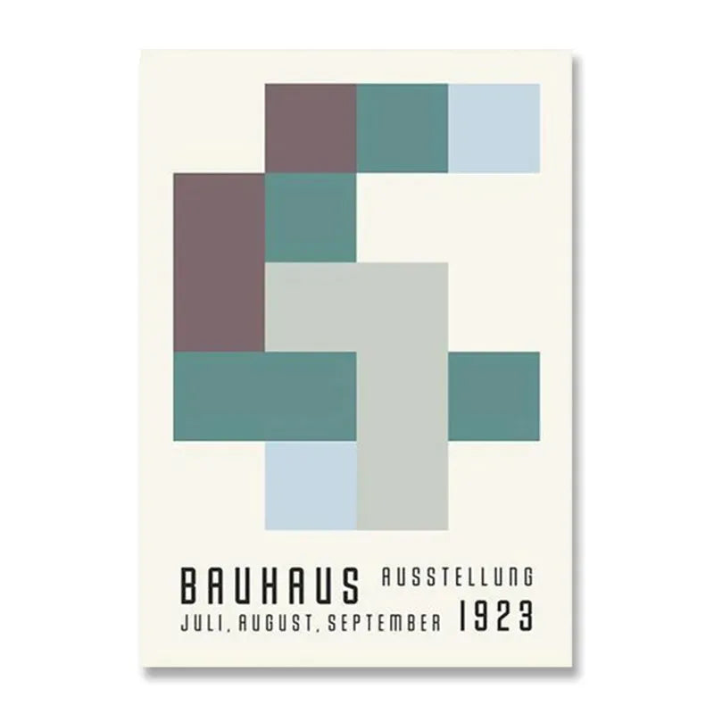 Minimalist black & cream bauhaus canvas print living room wall art