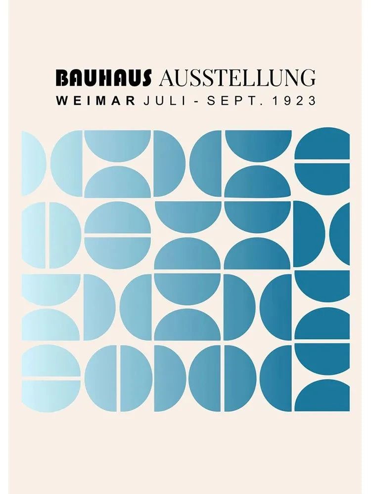 Modern bauhaus canvas print black & white wavy living room decor