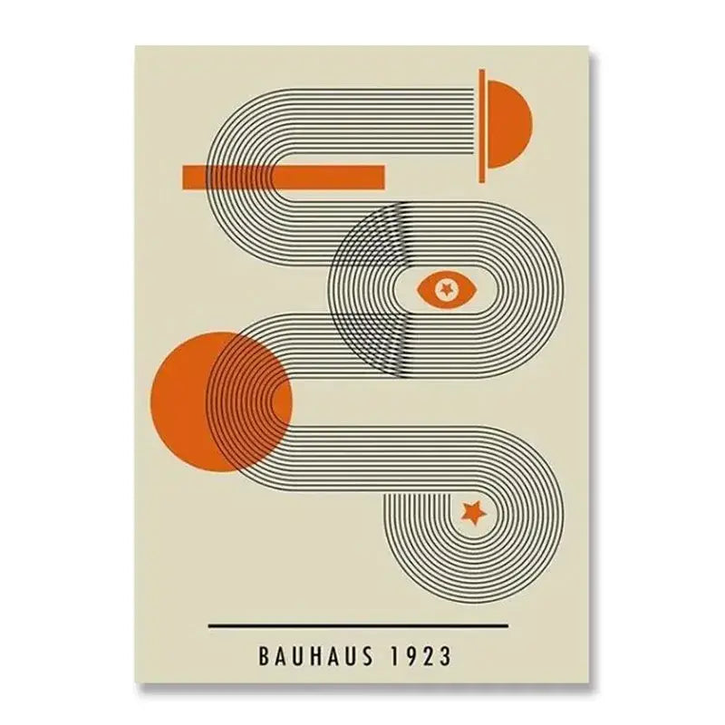 Bauhaus geometric red & blue canvas print decor – living room art