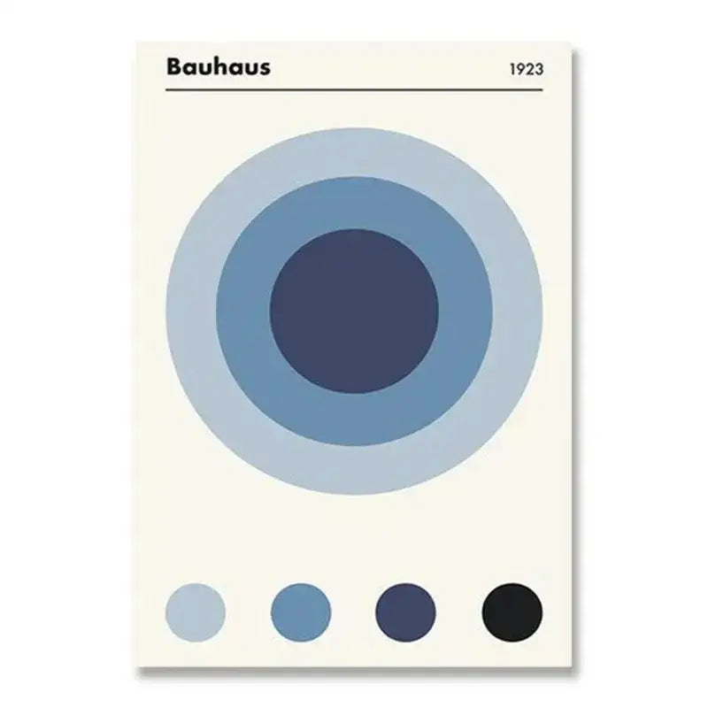 Bauhaus geometric red & blue canvas print decor – living room art