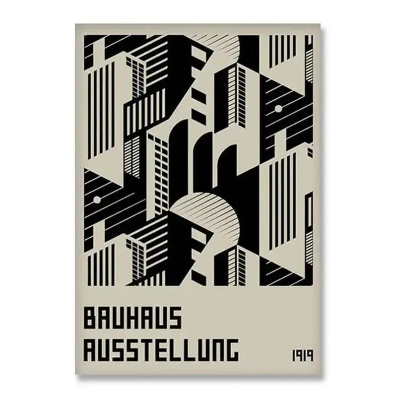 Minimalist teal bauhaus exhibition canvas print living room decor