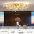 Modern golden branch crystal chandelier for living room
