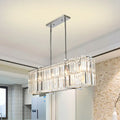 Modern chrome crystal island pendant 5 lights dining room chandelier