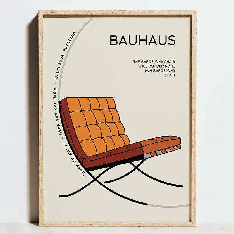 Minimalist black & tan geometric bauhaus exhibition posters living room