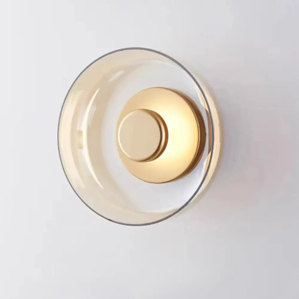 Modern gold and frosted glass led wall light bedroom sconce 3 pack