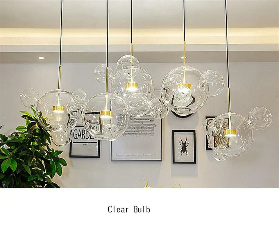Modern led bubble ball chandelier living room pendant light