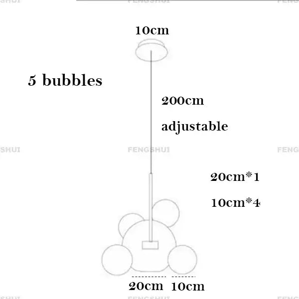 Modern led bubble 15 globe chandelier dining room glass pendant light