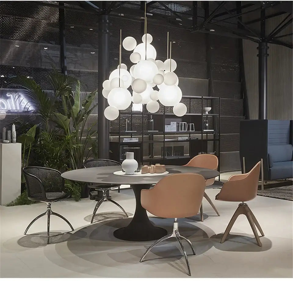 Modern minimalist led bubble chandelier dining room pendant light