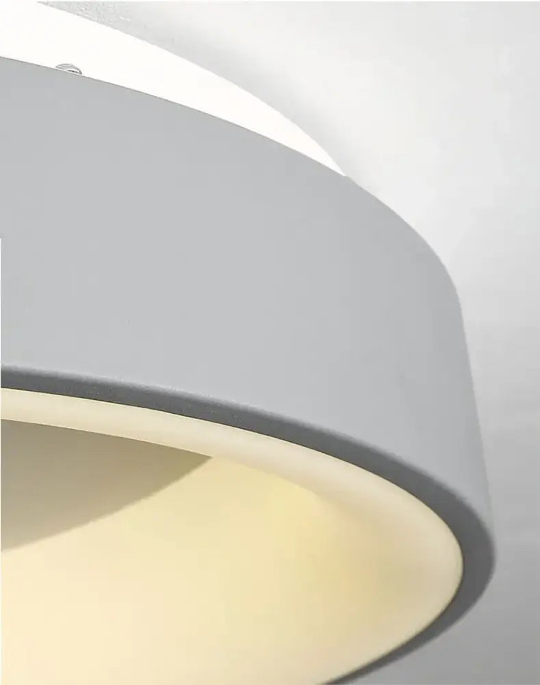 Modern white circular led ceiling light – living room warm glow