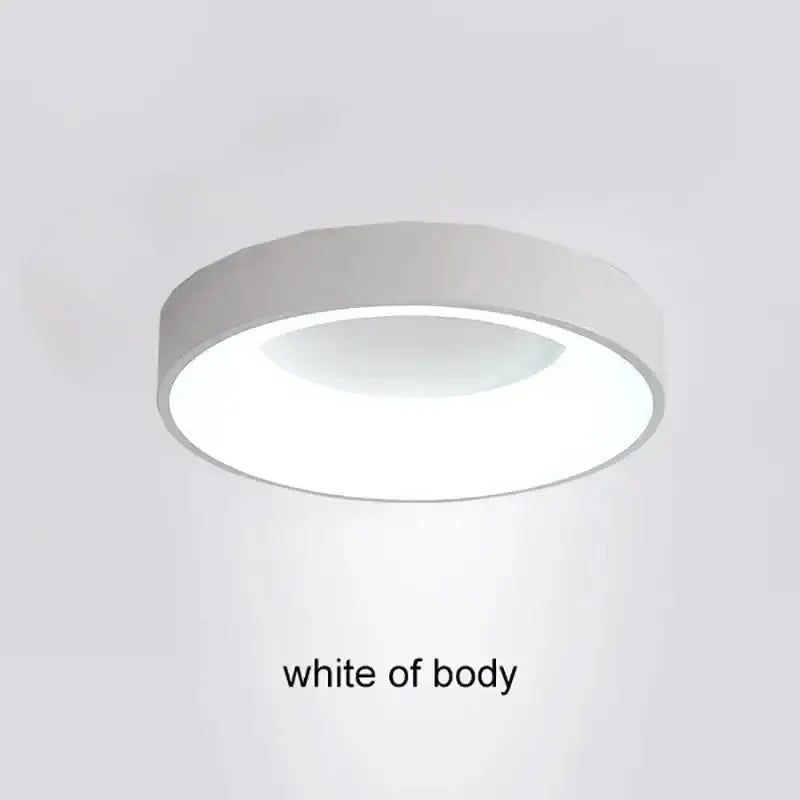 Modern white circular led ceiling light – living room warm glow