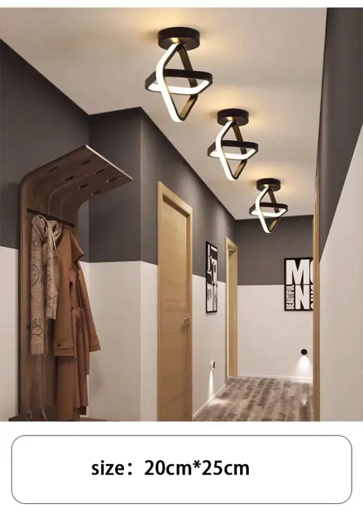 Modern black & white geometric led chandelier living room three color