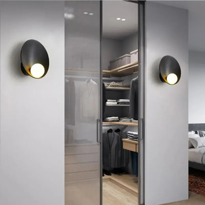 Modern matte white & brushed black led wall lights bedroom sconces
