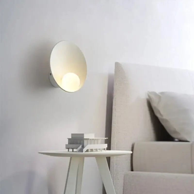 Modern matte white & brushed black led wall lights bedroom sconces
