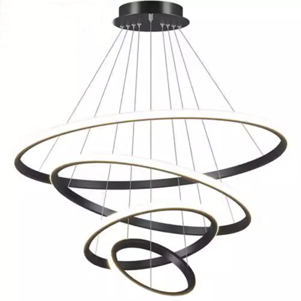 Modern black spiral led pendant lamp warm white dining room