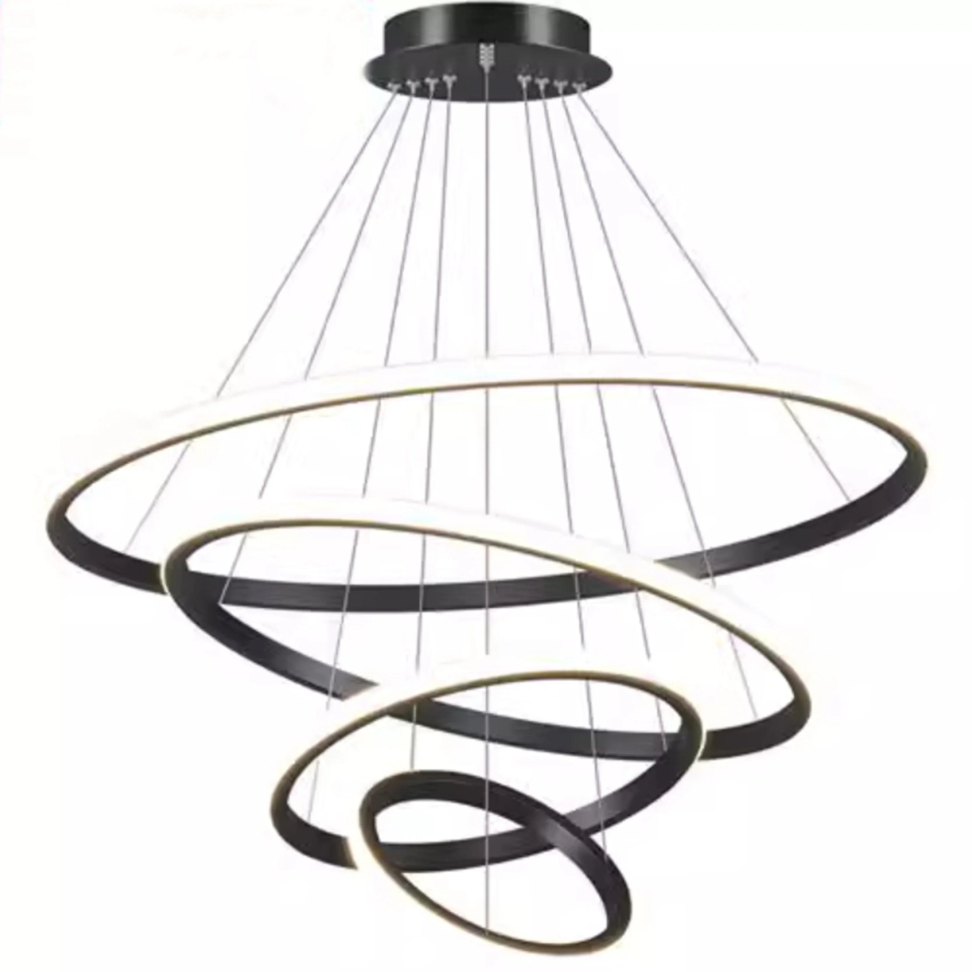 Modern black spiral led pendant lamp warm white dining room