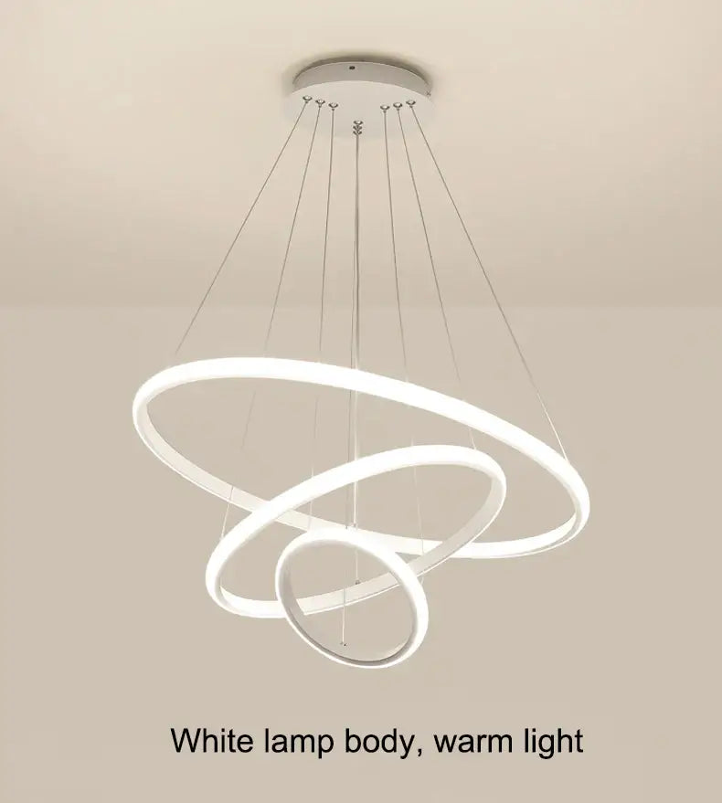 Modern gold spiral led pendant lamp dining room warm white