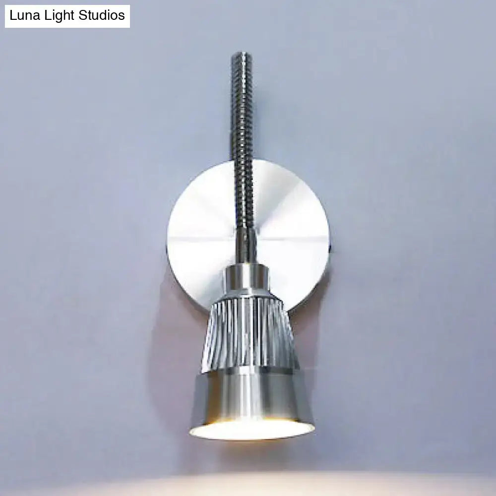 Modern metal led chrome finish gooseneck reading light for bedroom