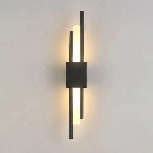 Modern black metal wall lamp for living room ambient lighting