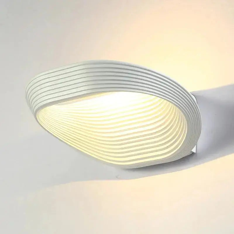 Modern minimalistic wall sconces – living room curved ridged lighting