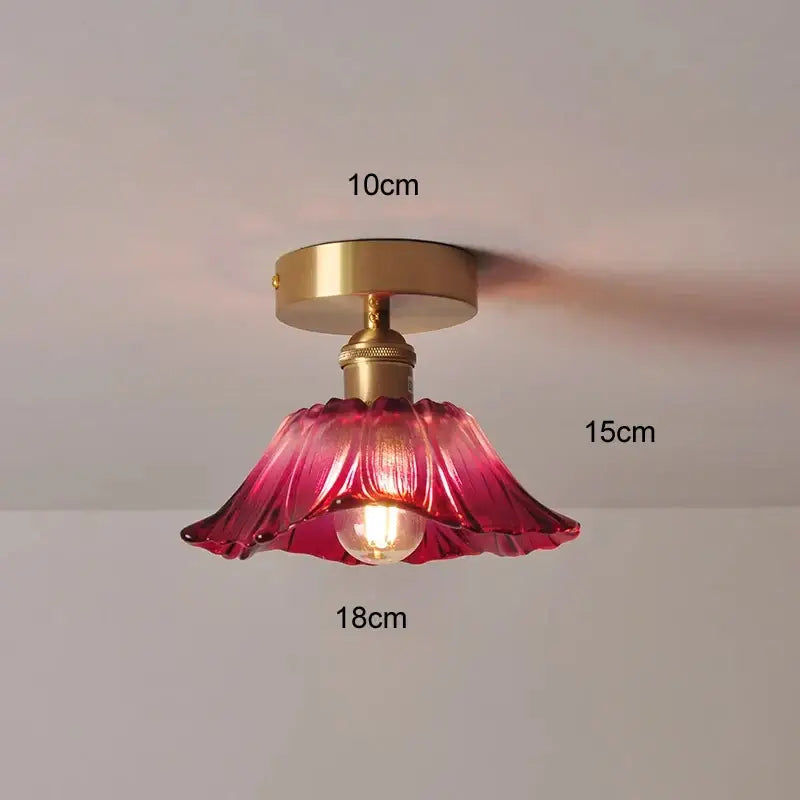 Modern green leaf glass e27 ceiling lights for bedroom interiors