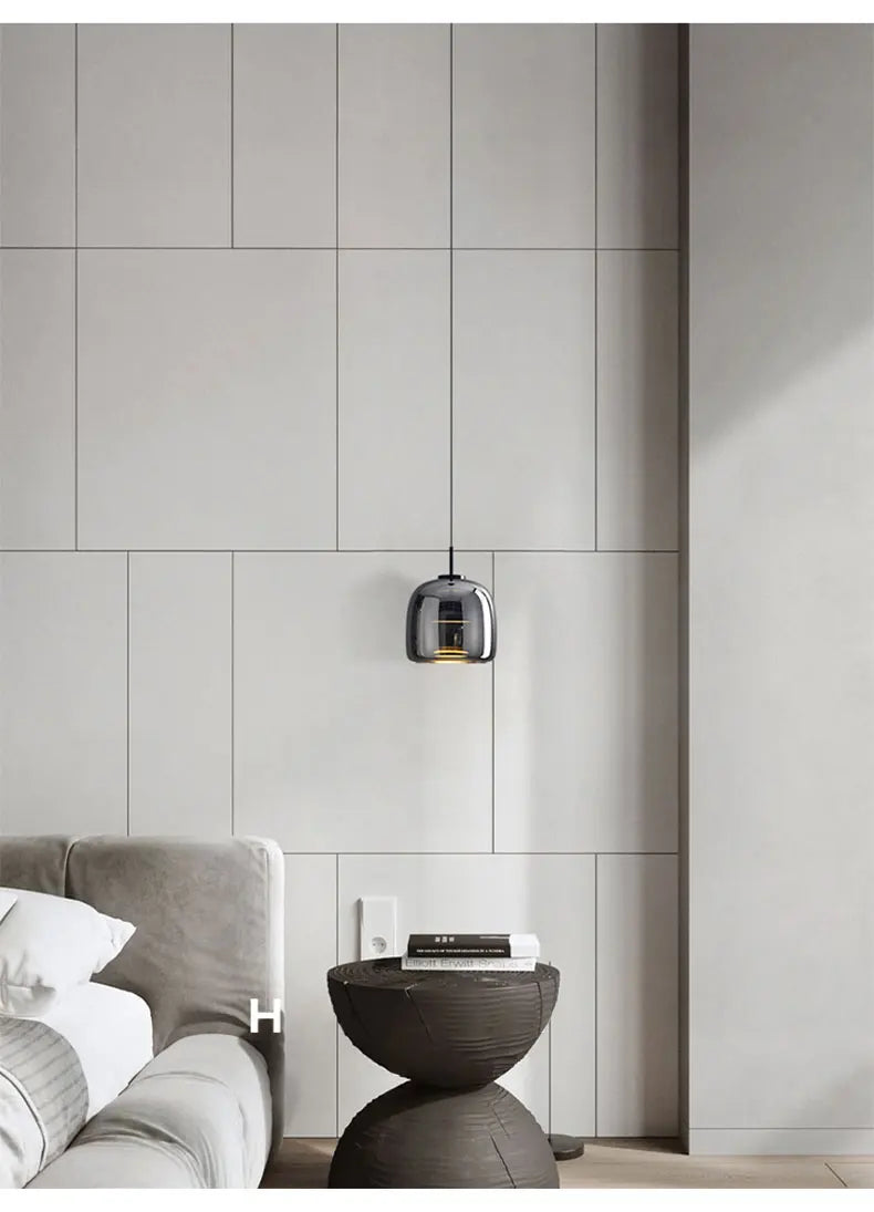 Modern amber nordic glass pendant lamp for kitchen dining room