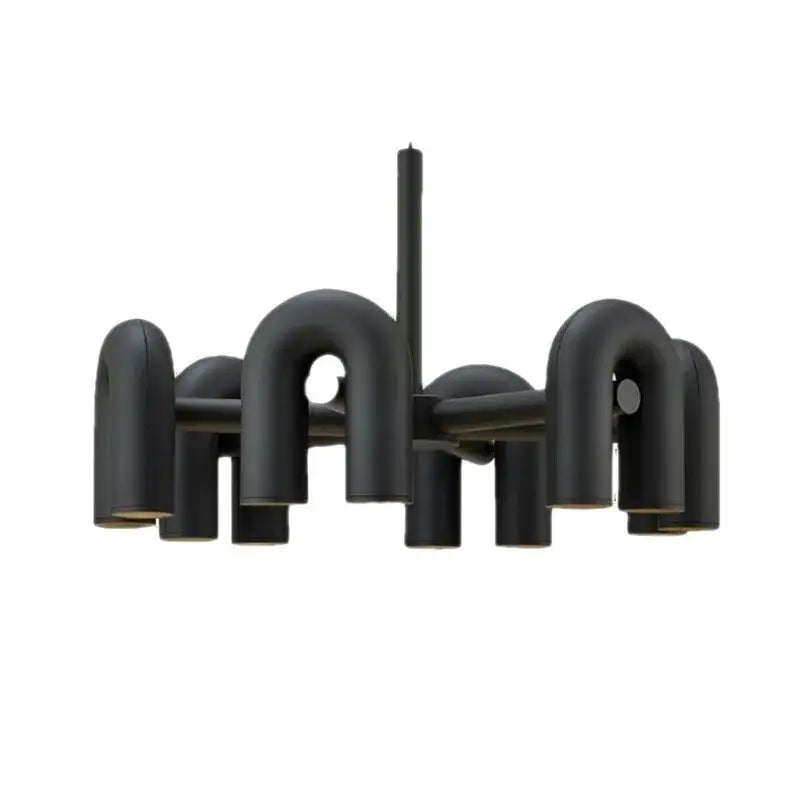 Modern black six arm led ceiling chandelier living room light