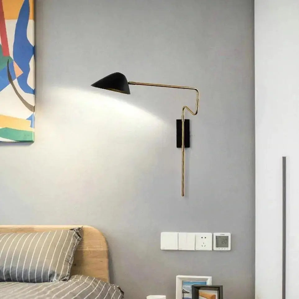 Modern anneke wall sconce gold & black bedroom light