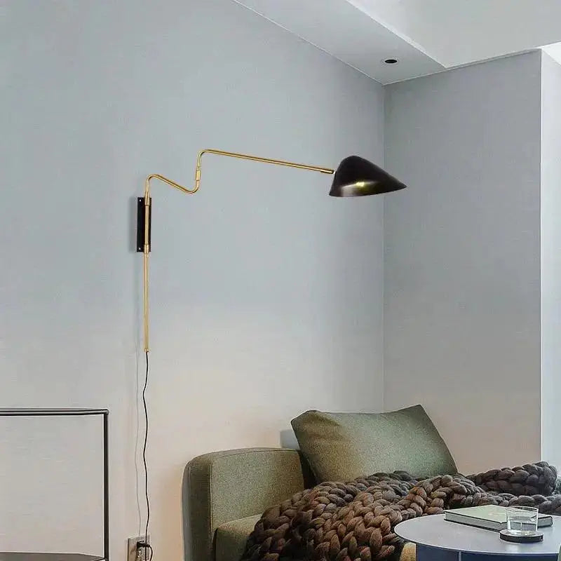 Modern anneke wall sconce gold & black bedroom light