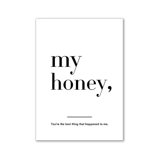 Minimalist pink & black quote wall art canvas bedroom decor